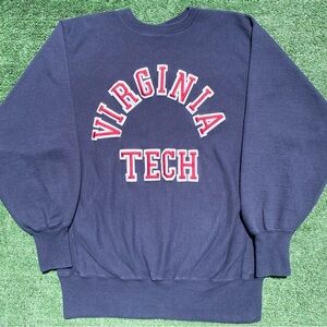 VTG 80’s Champion Reverse Weave Virginia Tech Sweatshirt Men’s Large USA Made